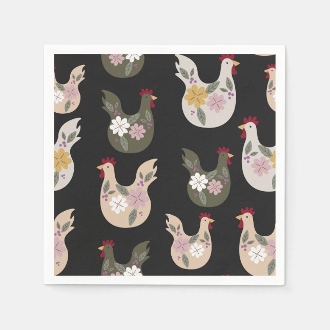 Easter seamless pattern with chicken.  napkins (Front)