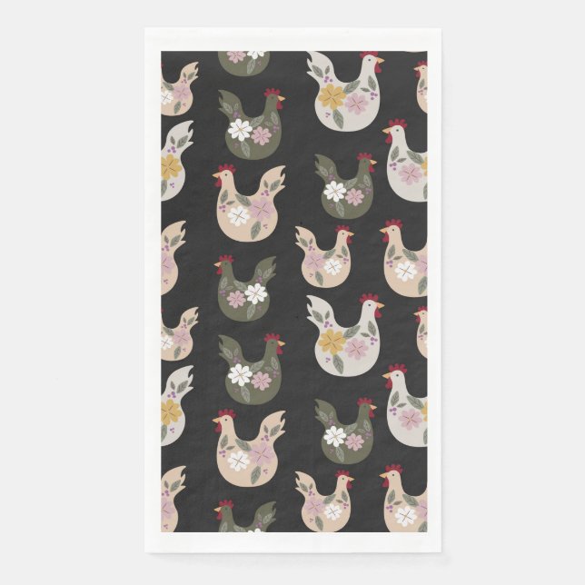 Easter seamless pattern with chicken. paper guest towels (Front)