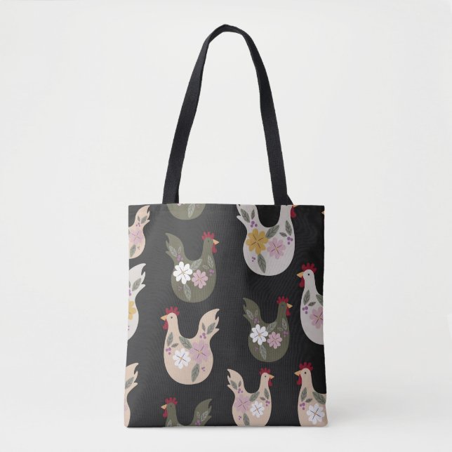 Easter seamless pattern with chicken.  tote bag (Front)