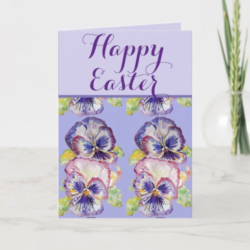 Easter Shabby Vintage Viola Lavender Spring floral Card