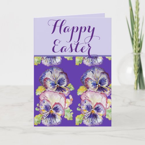 Easter Shabby Vintage Viola Lavender Spring floral Card