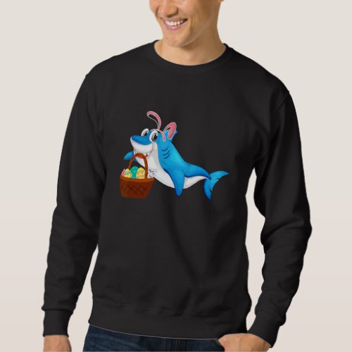 Easter Shark Easter Bunny Costume Easter Day Sweatshirt