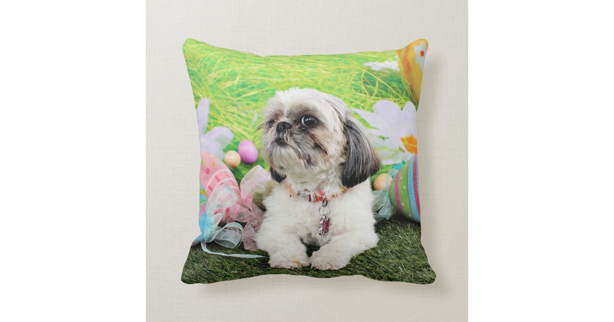 Easter Shih Tzu Sophie Throw Pillow Zazzle Com