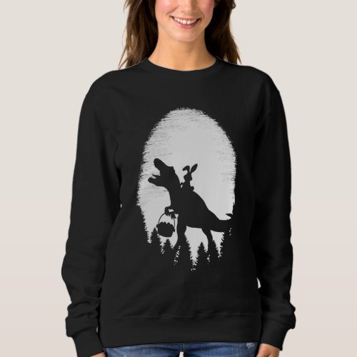 Easter Silhouettes Easter Bunny Riding Dinosaur Ea Sweatshirt