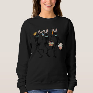 Easter Skeleton Bunny Ears Dancing Christian Easte Sweatshirt