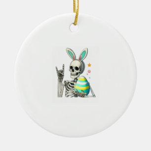 Easter Skeleton Bunny Rock Hand Rocker Boys Kids M Ceramic Ornament