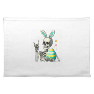 Easter Skeleton Bunny Rock Hand Rocker Boys Kids M Cloth Placemat