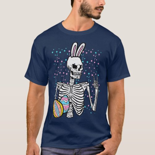 Easter Skeleton Bunny Rock Hand Rocker Boys Kids M T_Shirt