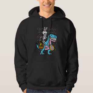Easter Skeleton On Dino Trex Egg Hunting Toddler B Hoodie