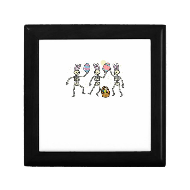 Easter Skeletons Dancing Eggs Funny Bones Men Wome Gift Box (Front)