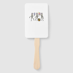 Easter Skeletons Dancing Eggs Funny Bones Men Wome Hand Fan