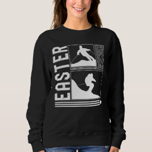 Easter Skiing Skier Winter Snowboard Snowboarder Sweatshirt