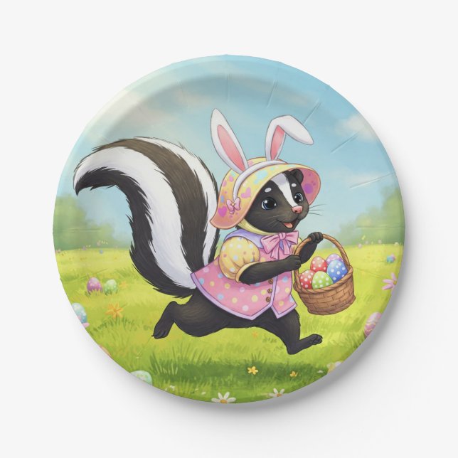 Easter Skunk Paper Plates (Front)