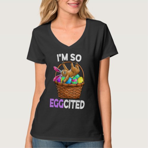 Easter Sloth Bunny Basket Eggs   Men Women Kids T_Shirt