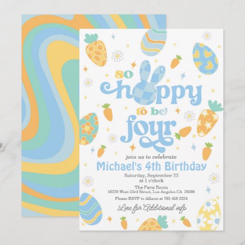 Easter So Hoppy to Be Four Boy Birthday