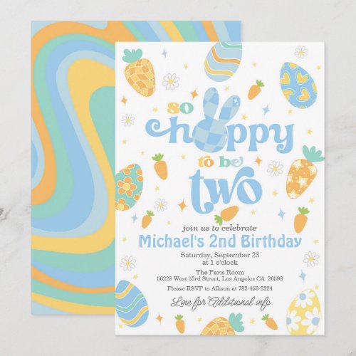 Easter So Hoppy to Be Two Boy Birthday