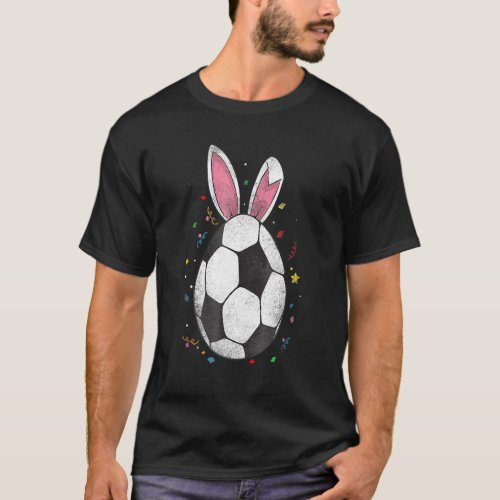 Easter Soccer Ball Egg Bunny Ears  Player Boys T_Shirt