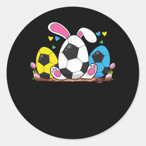 Easter Soccer Lover Bunny Head Ball Egg Hunting Sp Classic Round Sticker