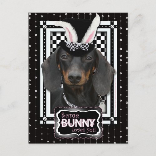 Easter _ Some Bunny Loves You _ Dachshund Holiday Postcard