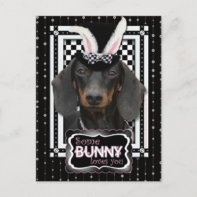 Easter - Some Bunny Loves You - Dachshund Holiday Postcard (Front)