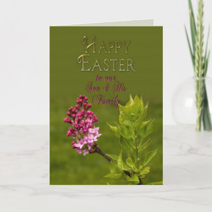 EASTER - SON AND HIS FAMILY - LILACS HOLIDAY CARD