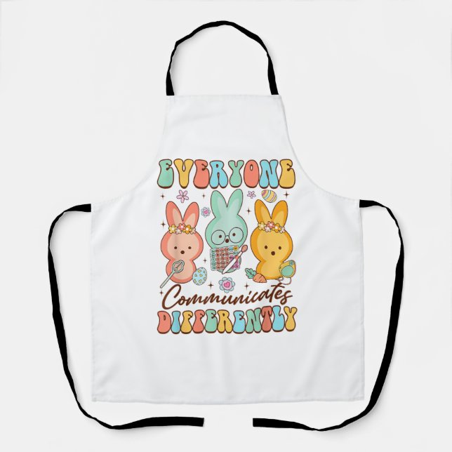 Easter Speech Therapy SLP Everyone Communicates Di Apron (Front)