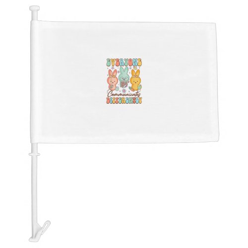 Easter Speech Therapy SLP Everyone Communicates Di Car Flag