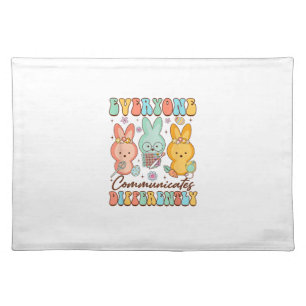 Easter Speech Therapy SLP Everyone Communicates Di Cloth Placemat