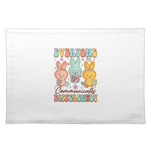 Easter Speech Therapy SLP Everyone Communicates Di Cloth Placemat