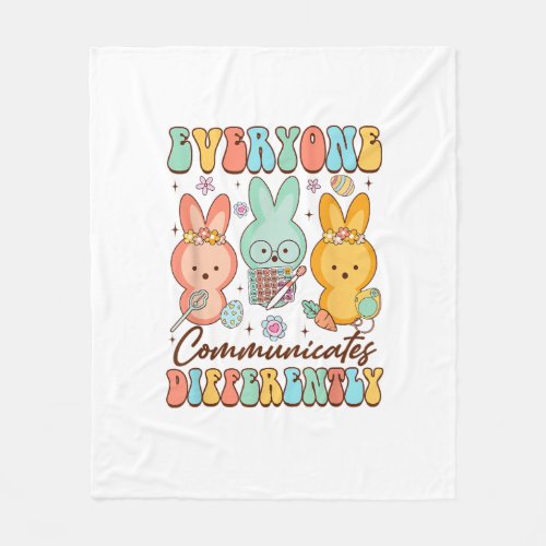 Easter Speech Therapy SLP Everyone Communicates Di Fleece Blanket