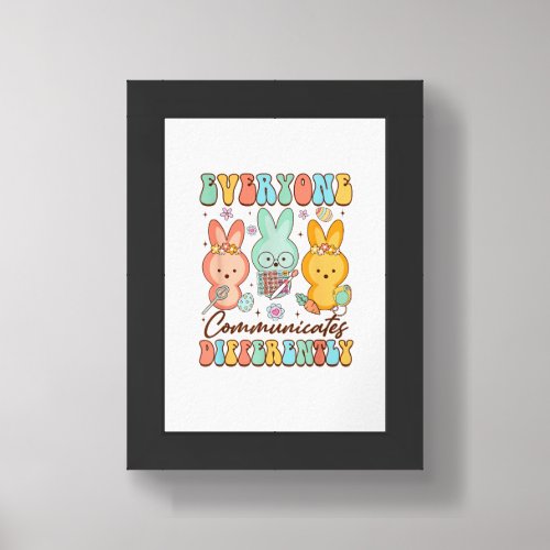 Easter Speech Therapy SLP Everyone Communicates Di Framed Art