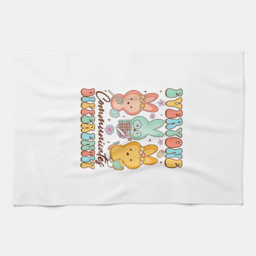 Easter Speech Therapy SLP Everyone Communicates Di Kitchen Towel