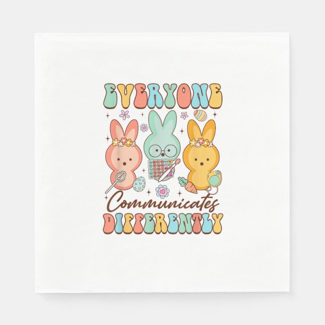 Easter Speech Therapy SLP Everyone Communicates Di Napkins (Front)