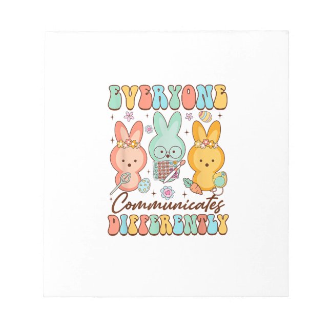 Easter Speech Therapy SLP Everyone Communicates Di Notepad (Front)