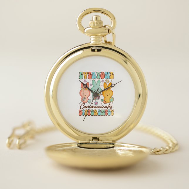 Easter Speech Therapy SLP Everyone Communicates Di Pocket Watch (Inside)