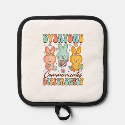Easter Speech Therapy SLP Everyone Communicates Di Pot Holder