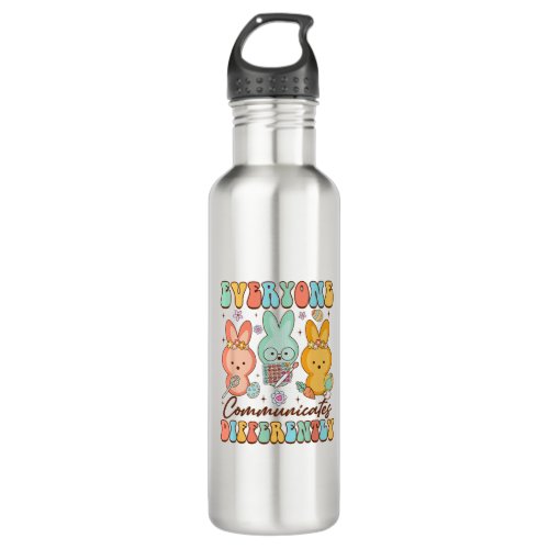 Easter Speech Therapy SLP Everyone Communicates Di Stainless Steel Water Bottle