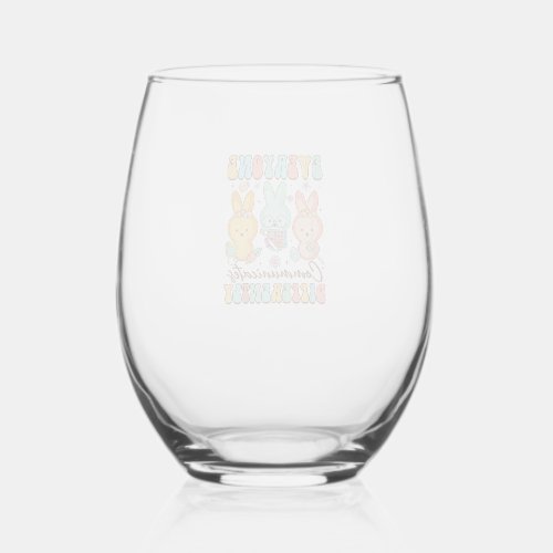 Easter Speech Therapy SLP Everyone Communicates Di Stemless Wine Glass