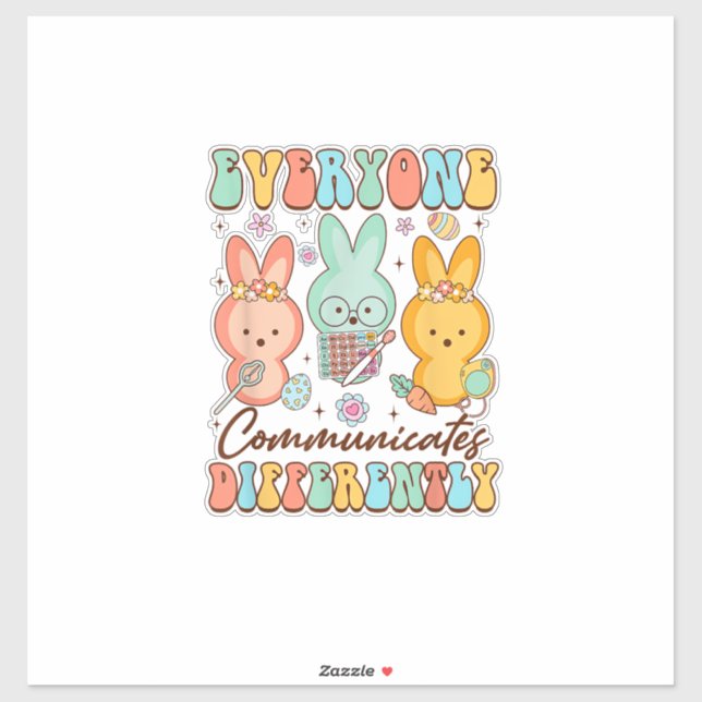Easter Speech Therapy SLP Everyone Communicates Di Sticker (Sheet)