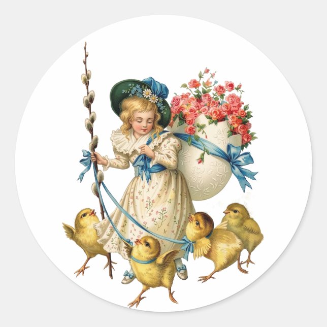 Easter Splendor: Victorian Classic Round Sticker (Front)
