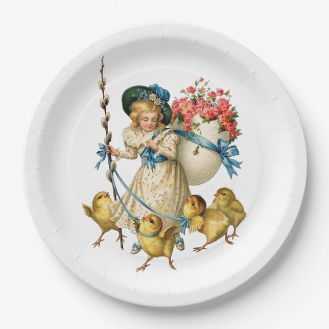 Easter Splendor: Victorian Paper Plates (Front)