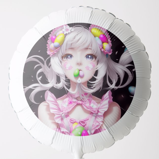 Easter/spring Anime girl  Balloon (Front)