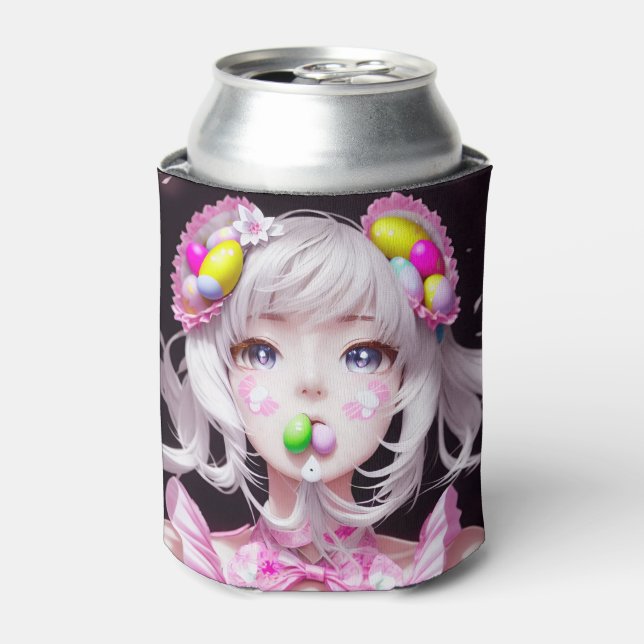 Easter/spring Anime girl Can Cooler (Can Front)