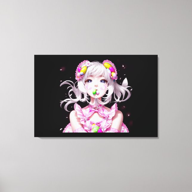Easter/spring Anime girl Canvas Print (Front)
