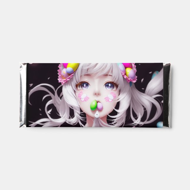Easter/spring Anime girl   Hershey Bar Favors (Front)
