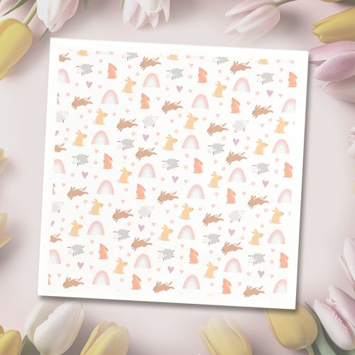 Easter Spring Birthday Bunny Pattern Napkins