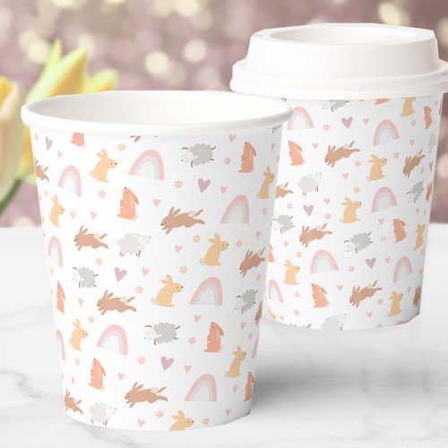 Easter Spring Birthday Bunny Pattern Paper Cups