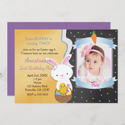 Easter Spring Birthday Party Photo Invitations