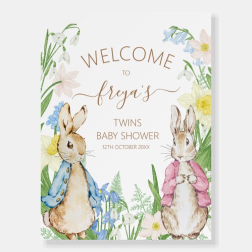 Easter Spring Bloom Peter the Rabbit Twins Welcome Foam Board