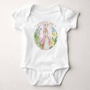 Easter Spring Blooms Peter the Rabbit Baby Shower Baby Bodysuit